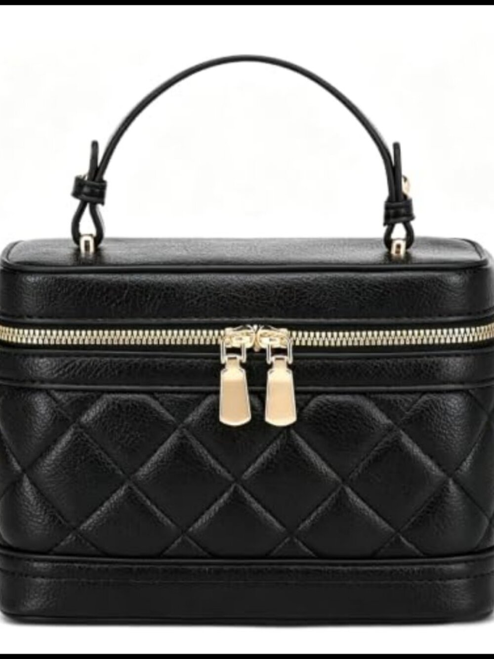 Quilted PU Leather Crossbody Bag Small Square Mini Purse 3-Way Carry